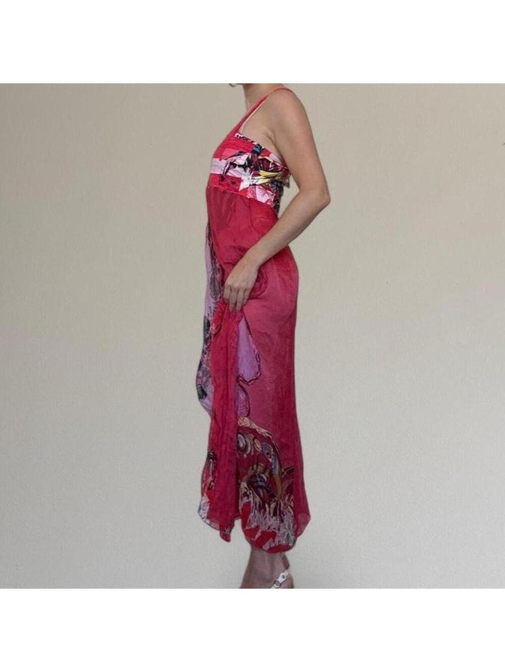 Vintage Save the Queen silk maxi dress. Size L.